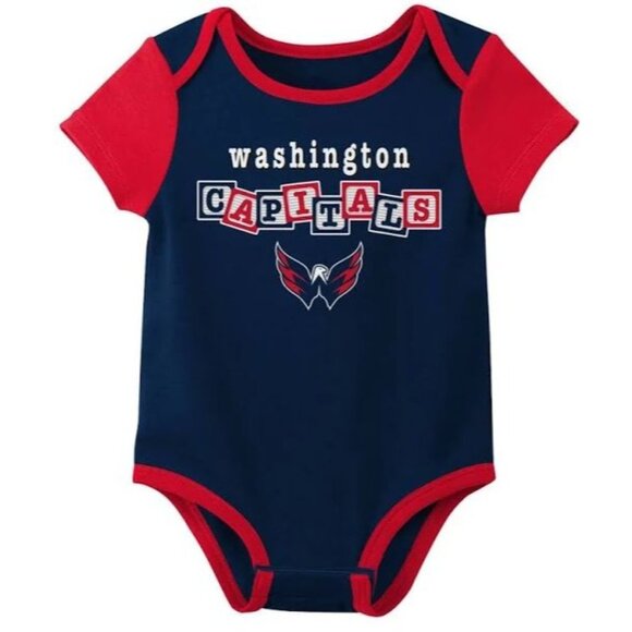 Washington Capitals Baby Boy 3pk Game Winner Onesies 12 Months - Picture 6 of 9
